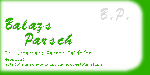 balazs parsch business card